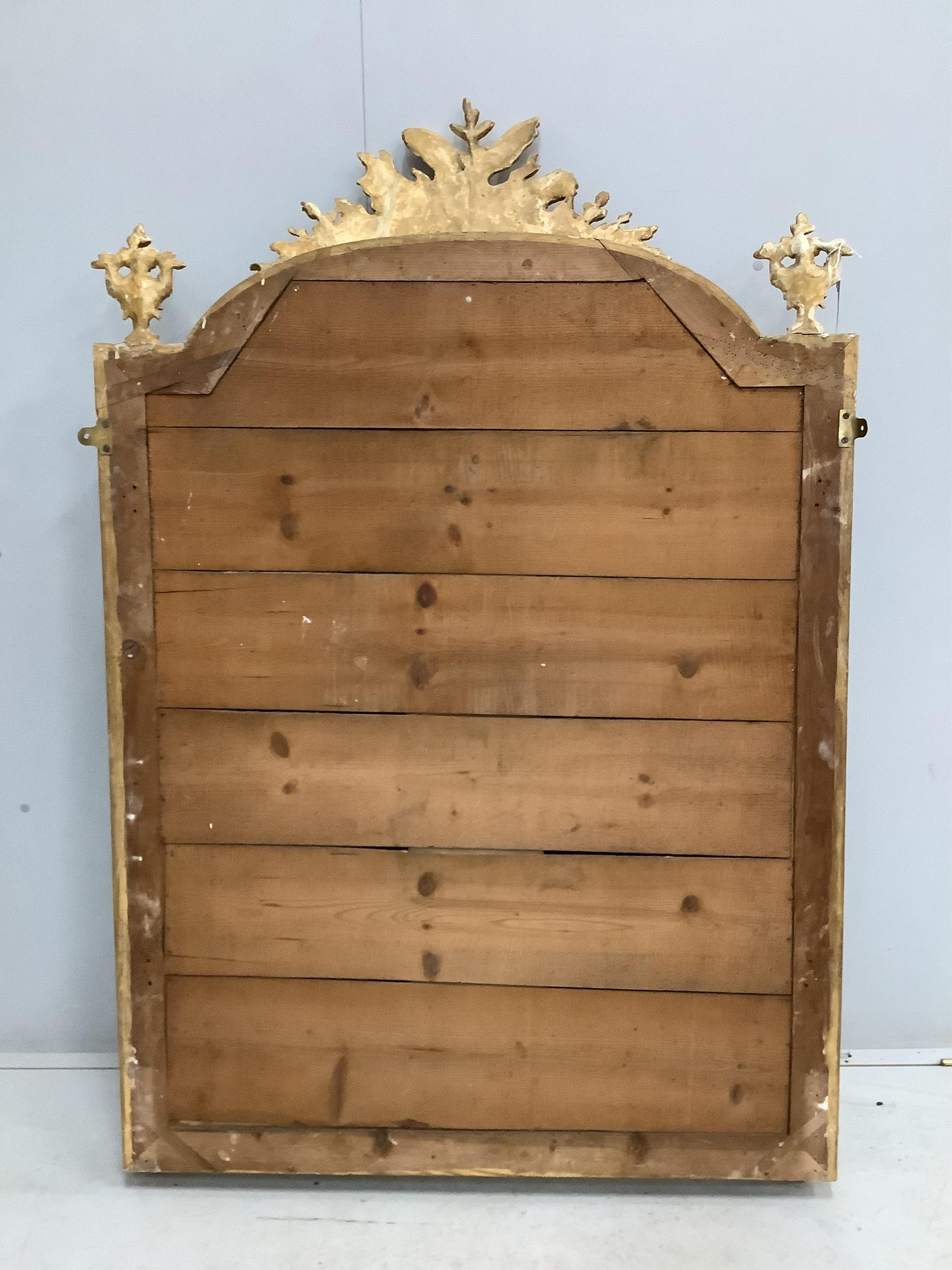 A French parcel gilt cream painted wall mirror, width 108cm, height 160cm. Condition - good